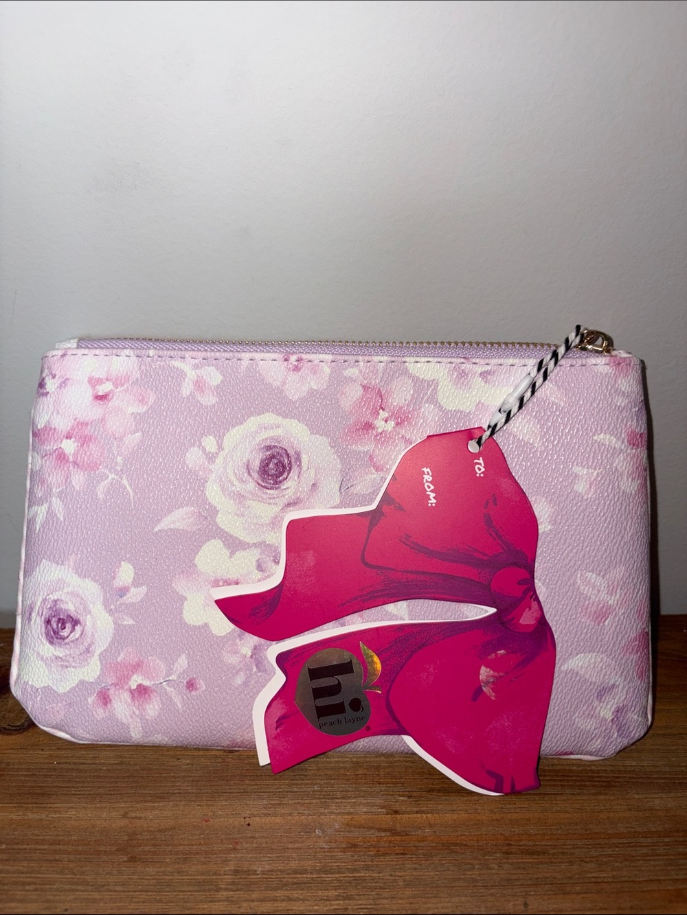 NEW Floral Print Pink Cosmetic Pouch
